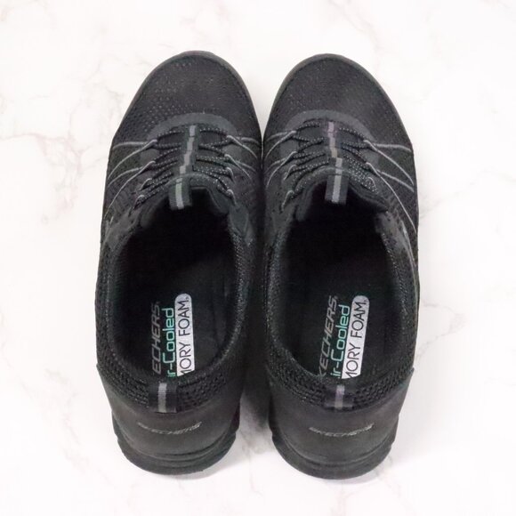 Skechers Women's 8.5 Gratis Black Air-Cooled Memory Foam Slip-On Sneakers Shoes - Picture 6 of 9